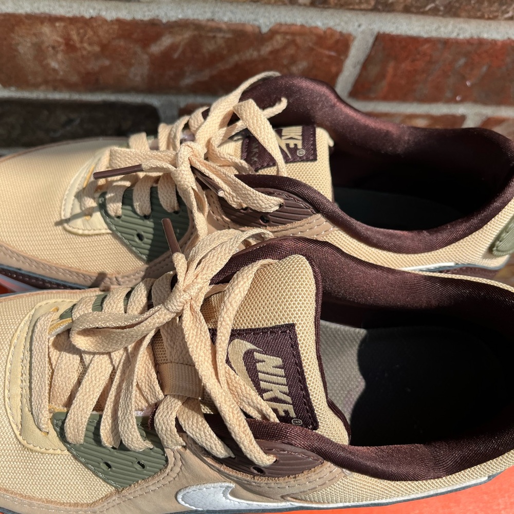 Nike Air Max 90 in Tan, Brown, and Olive - Picture 8 of 10